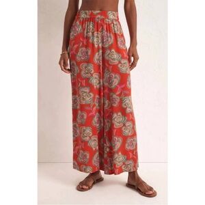 Z Supply Red Floral Wide Leg Pants